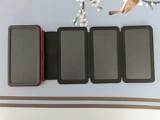 Solar Power Bank 4 Panel Portable Charger 26800mAh External Battery Pack USB LED