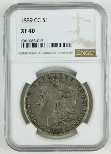 1889-CC $1 Morgan Silver Dollar NGC EF XF 40 Circulated Key Date Coin C4251