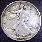 1917 FINE+ Walking Liberty Half Dollar Nice Coin! IWL6