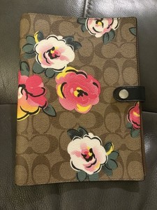 Coach Notebook Cover Only In Signature Canvas Vintage Rose Print C5709 Journal