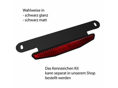 Ricks Harley Rückstrahler m. Halteblech schw. gla. f. seitliches Kennzeichenkit