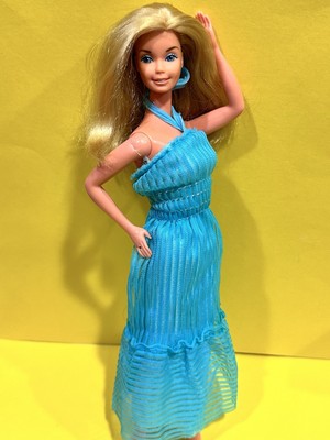 Barbie Vintage Superstar Era  / Christie / PJ  Blue Layered Dress ~Clothes Only