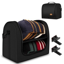 Samplife Baseball Cap Organizer Carrier, Hat Bag for Travel and Moving, Black