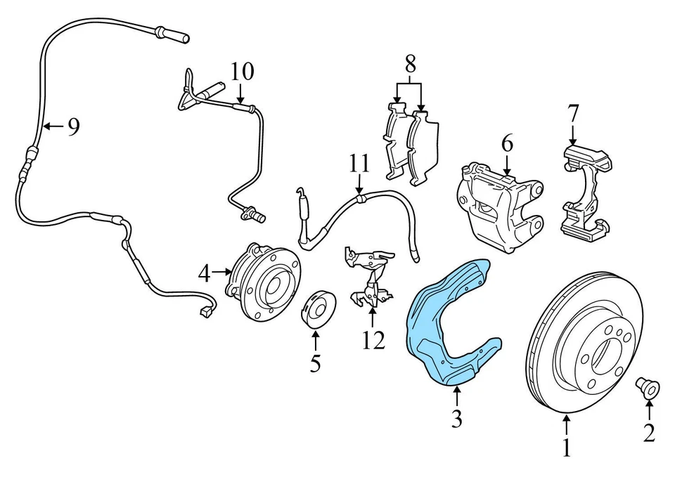2017-2021 BMW 230I XDRIVE - Front Right Brake DUST / Splash Shield 6873418 - Image 3 of 4
