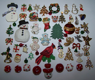 Christmas Jewelry Parts Lot Glass Artisan BeadsCraft Jewelry Making Art