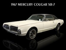 1967 Mercury Cougar XR-7 in Cream over Black NEW METAL SIGN: 9x12" Ships Free