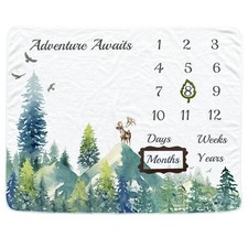 Baby Monthly Milestone Blanket for Boys  Girls Baby Month Blanket Soft Flann...