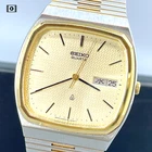 Vtg1981 [N.Mint/Box] Seiko 5933-5040 Seagull Gold Dial Day / Date Mens Watch