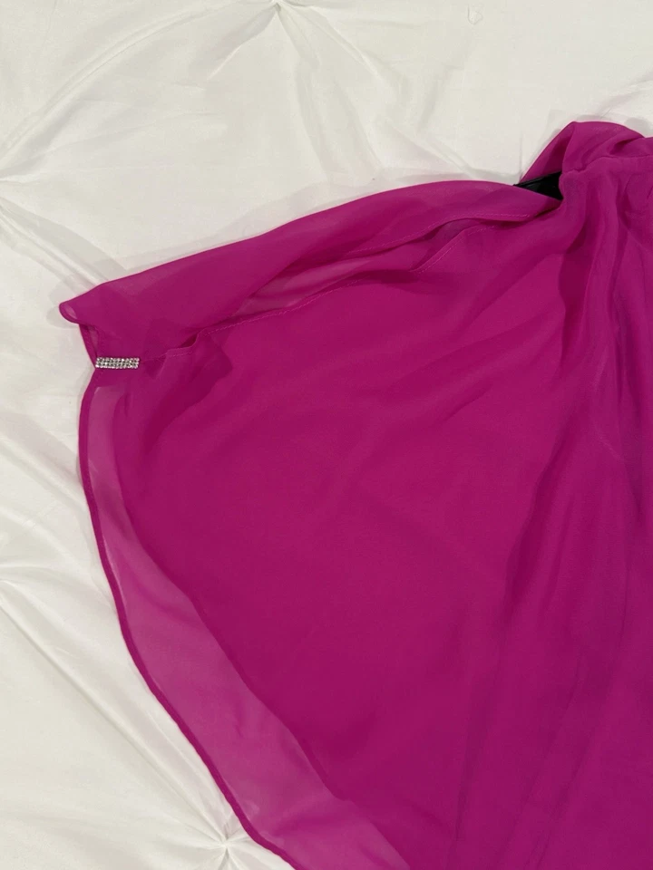 NUEVO CON ETIQUETAS MSK Vestido Formal Para Mujer, Fucsia Talla 1x Embellecido con Estrás Foto 3 de 4