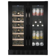 electriQ Dual Zone Wine and Drinks Cooler - Black Glass eiQ60DDWINEBG