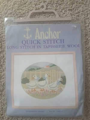 Anchor Quick Stitch Wandering Ducks #3387-1 Long Stitch in Tapisserie Wool NIP
