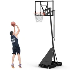 Portable Basketball Hoop,44 InchAdjustable Outdoor Basketball Hoop Goal