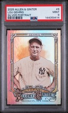 Lou Gehrig PSA 9 Mint 2025 Topps Allen & Ginter Silver Portrait Parallel #6
