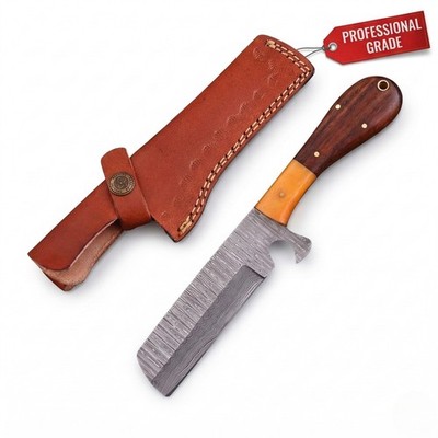 Handmade Damascus Cleaver Hunting Knife SK Customs Luxury Wood Bone EDC Gift