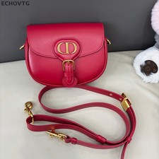 Christian Dior Bobby PM Shoulder Crossbody Red Gold Women Classic Fashion