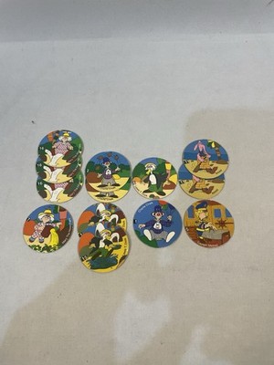 Vintage Charlie Chalk Milk Caps / Pogs - 1990er Cartoon Sammlerstück Konvolut