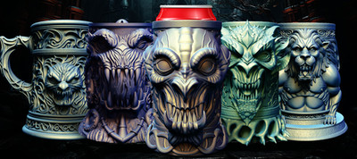 3D gedruckter Getränkedosen Halter Monster Design   Fantasy Cup Holder für LARP