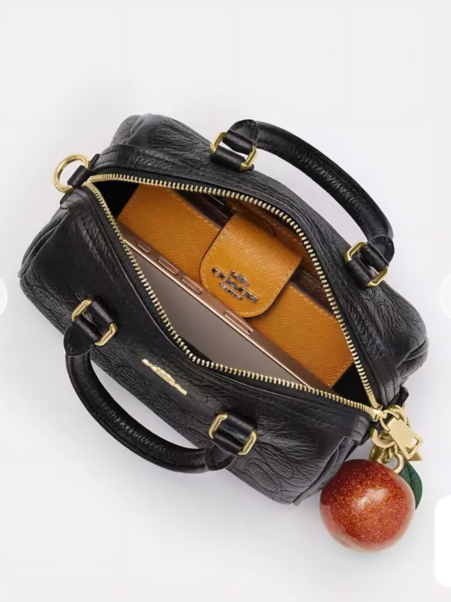 COACH CCF28 Mini Rowan Crossbody Bag In Signature Leather Gold