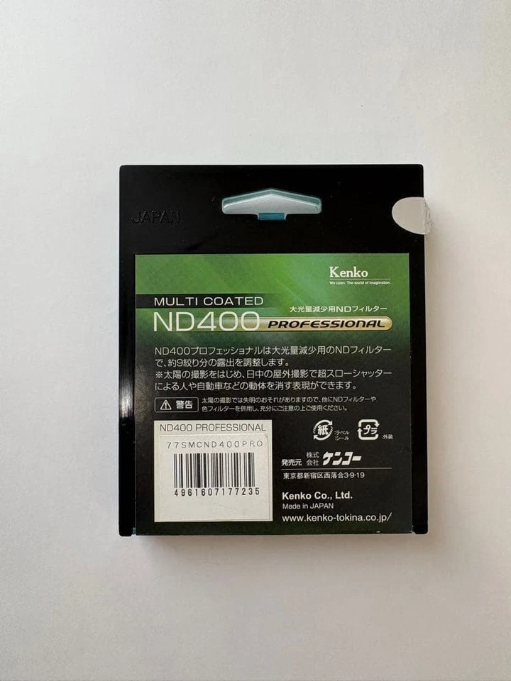 Kenko ND400 77mm Professional ND Filter 8+ Stops Light Reduction Used - Image 2 of 4