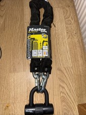 Image of Master Lock Chain Lock with Mini D-Lock 90cm x 14mm 8234EURDPRO NEW