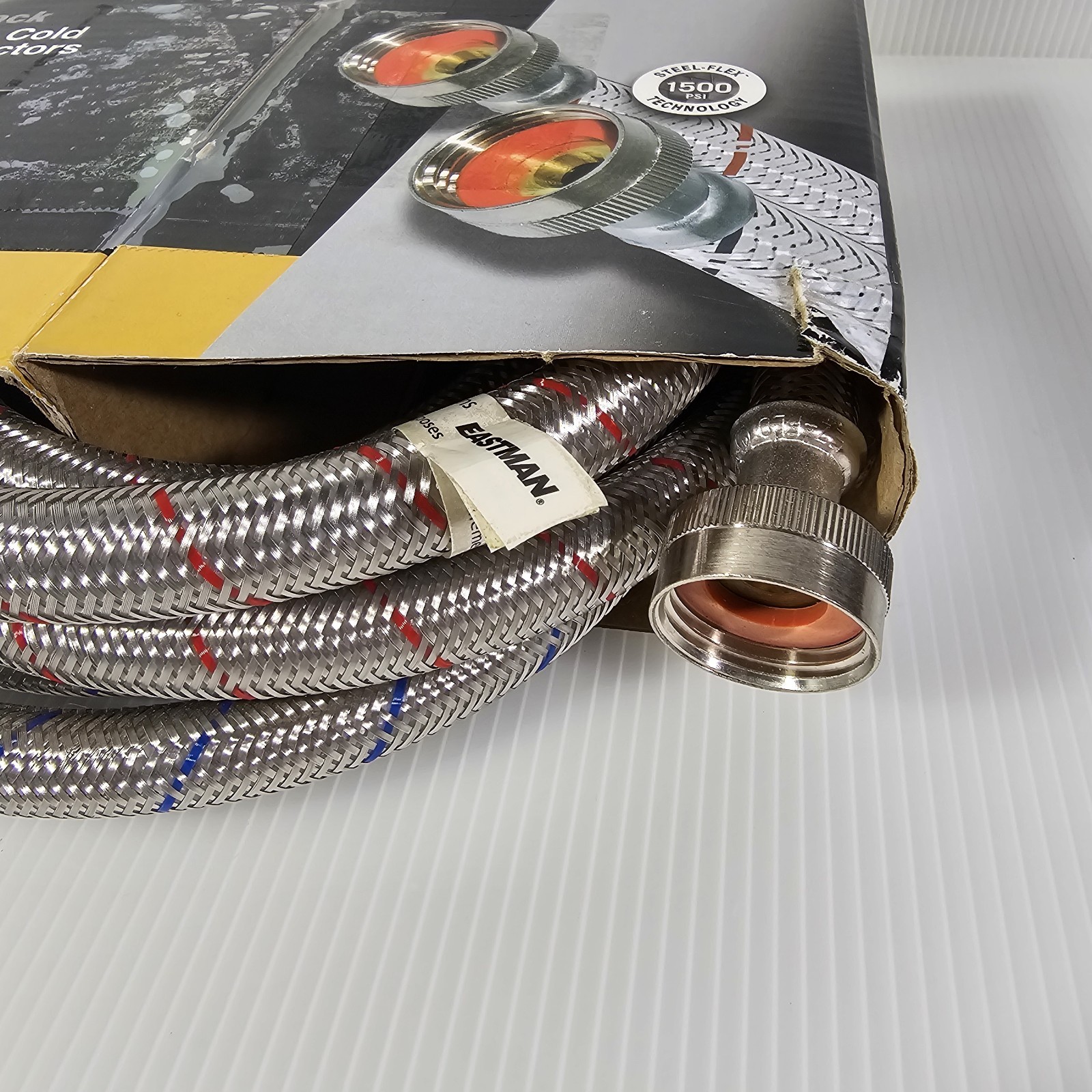 Eastman Washing Machine Hoses Connectors Stainless Steel Hot / Cold 6ft.