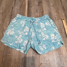 Tommy Bahama Tropical Palm Print Lounge Shorts Blue White Women's XS