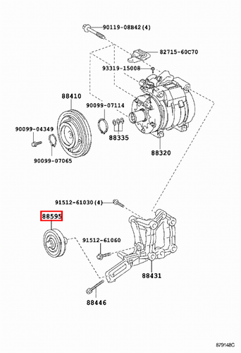 Genuine LandCruiser FZJ80 FZJ79 FZJ78 FZJ76 1FZ Air Conditioner Idler Pulley - Picture 12 of 20