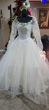 Vintage 1950s Maurer Original Wedding Gown Lace Florals And Satin/ Silk