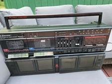 VTG Emerson CTR-965 Boombox Dual Cassette Player Radio Stereo, Works!!