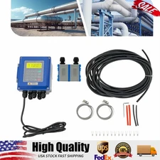 Ultrasonic Flow Meter Flowmeter Liquid Flow Meter IP67 with Clamp-on Transducers