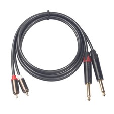 1/4\\\" Jack 2x 6.35mm to Dual RCA Phono Male for Mixer