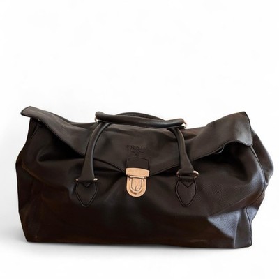 Authentic Prada black leather duffle bag