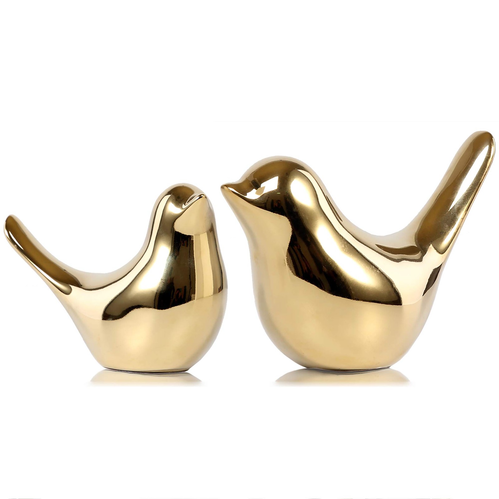 Gold Bird Statues Modern Home Decor Figurines for Living Room Office