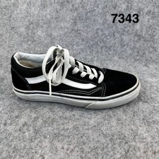 Vans Old Skool Kids Sneaker Sz 3.5 Black White Suede Canvas Skate Shoes Low Top