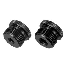 Mic Stand Adapter, Female to Male Aluminum Alloy Black 2 Pcs
