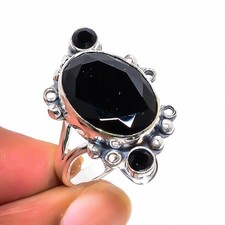 Brazilian Black Onyx 925 Sterling Silver Jewelry Ring s.9 UR256-80