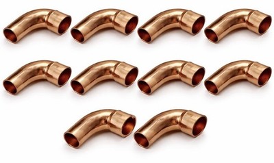 (10 PACK) 3/8 Long Turn Street 90 (ACR) FTGxC LR Street Elbow HVAC Copper USA