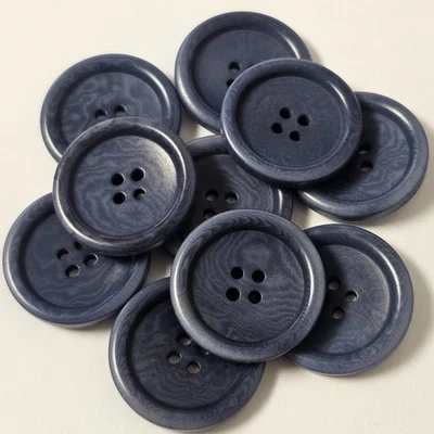 K&M 6 Pezzi Bottoni Bottone Plastica Blu Tortora Colori Blu Scuro Alta Qualità