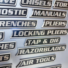 12 Pack of Magnetic Toolbox Labels 3D-Printed Tool Box Labels General Tool Box