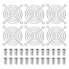 6 Pcs 70mm Fan Finger Grill Metal Ventilation Grill Cover with Screws, Silver