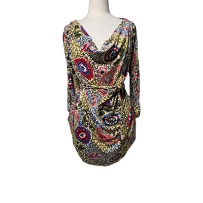 WOMENS HOT & DELICIOUS MULTICOLOR LONG SLEEVE DRAPE DRESS SIZE LARGE NWT |  eBay
