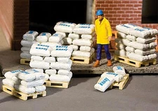 Walthers SceneMaster 949-4130 HO Scale Bags of Sand, Grain & Cement pkg(40)