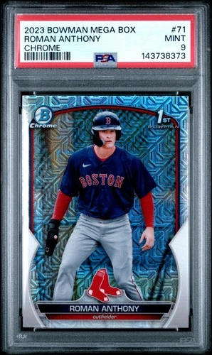 8373 Roman Anthony 2023 Bowman Chrome #BCP-71 Mega Refractor 1st RC PSA 9