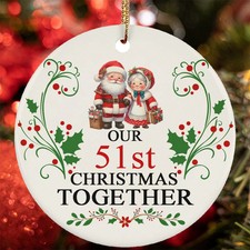 Our 51st Christmas Together Ornament Santa Claus Couple 51 Year Anniversary Gift