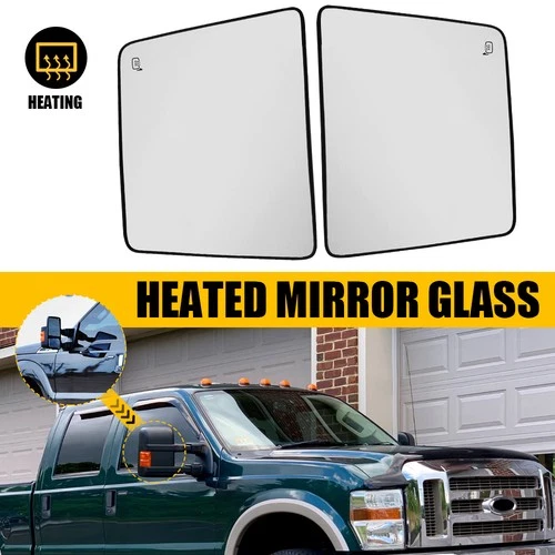 Pair Heated Mirror Glass Left+Right Side For 2013-2014 FORD F150 PICKUP TRUCK EH