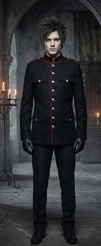 Men's Gothic Coat Circus Jacket Retro Vintage Rococo Punk Long Sleeves Military image 2
