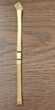 9mm VINTAGE SEIKO GOLD PLATED BRACELET WATCH STRAP, SAFETY CHAIN, CURVED ENDS 