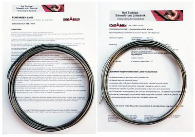 FONTARGEN Alulot Aluminiumlot Alu Hartlot und Aluweichlot mit Flussmittelseele