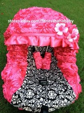 Fluffy 3D hot Pink infant car seat cover canopy cover fit most infant car seat