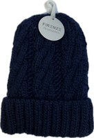 Firenze MüTze Damen Dunkelblau Grobstrick GefüTtert Onesize Neu !!